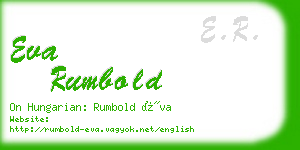 eva rumbold business card